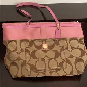 Tan and pink Coach purse!